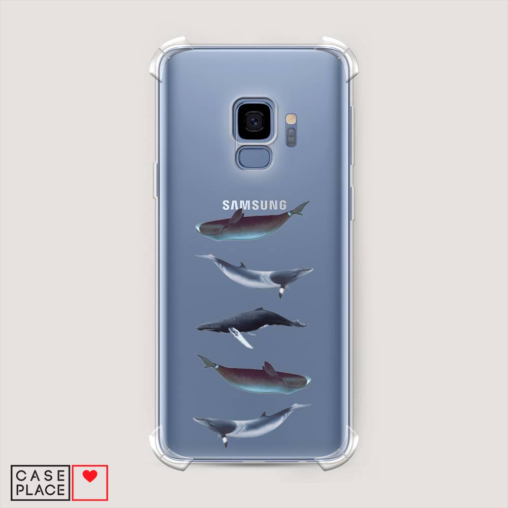 

Чехол Awog на Samsung Galaxy S9 "Киты арт 2", Серый, 25751-1