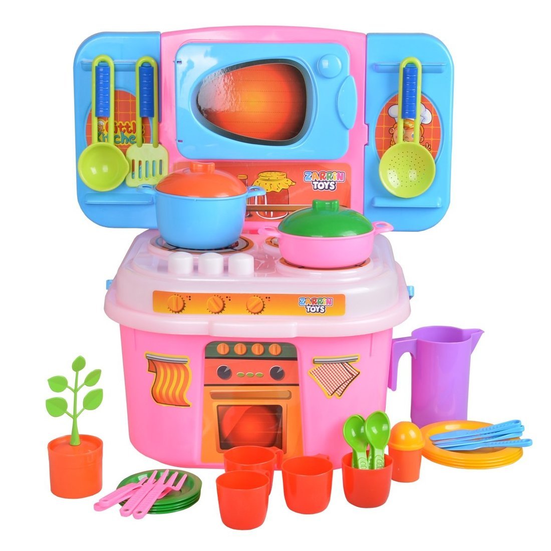 Кухня игровая ZARRIN TOYS Little Kitchen с набором, 37 предметов, M3-1 funky toys игровая кухня modern kitchen 38 предметов