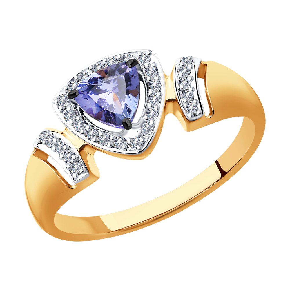 

Кольцо из золота р. 17,5 SOKOLOV Diamonds 6014117, бриллиант\танзанит, 6014117