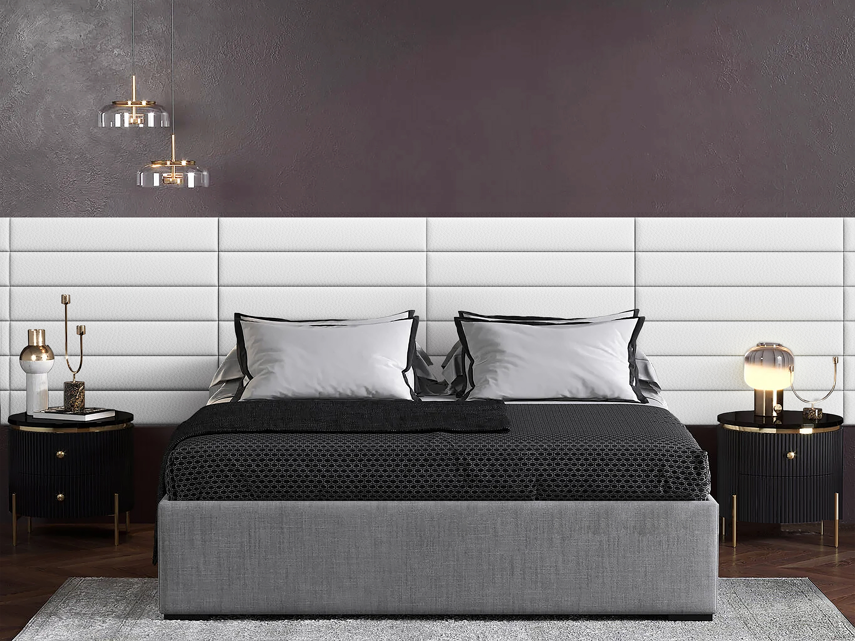 

Панель кровати Eco Leather Silver 15х90 см 4 шт., Серебристый