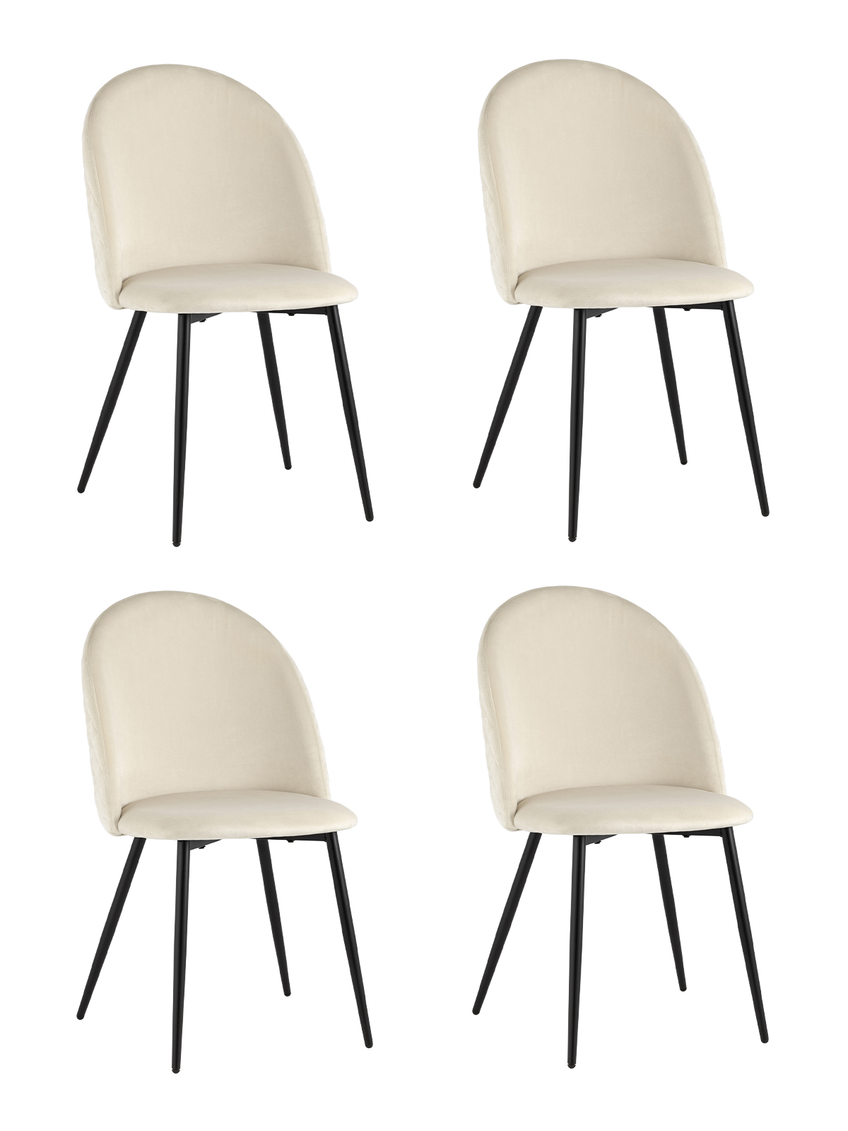 фото Стул для кухни lilly, велюр бежевый (комплект 4 стула) stool group