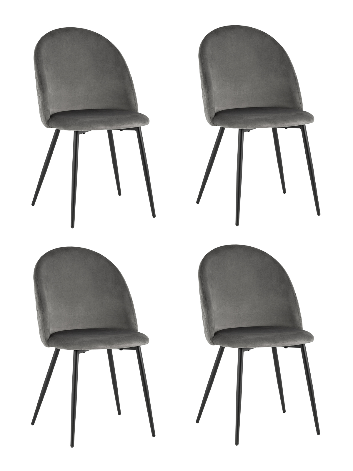 фото Стул для кухни lilly, велюр антрацитовый (комплект 4 стула) stool group