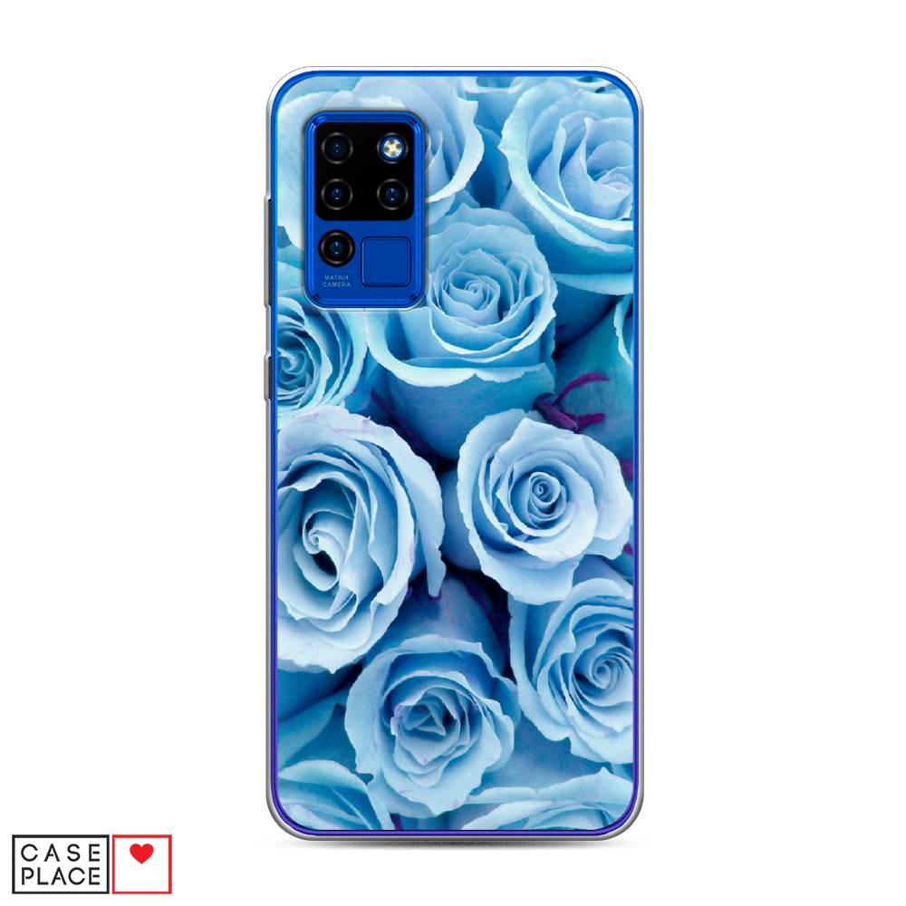 

Чехол Awog на Oukitel C21 / Оукитель C21 "Лазурные розы", Голубой, 230350-8