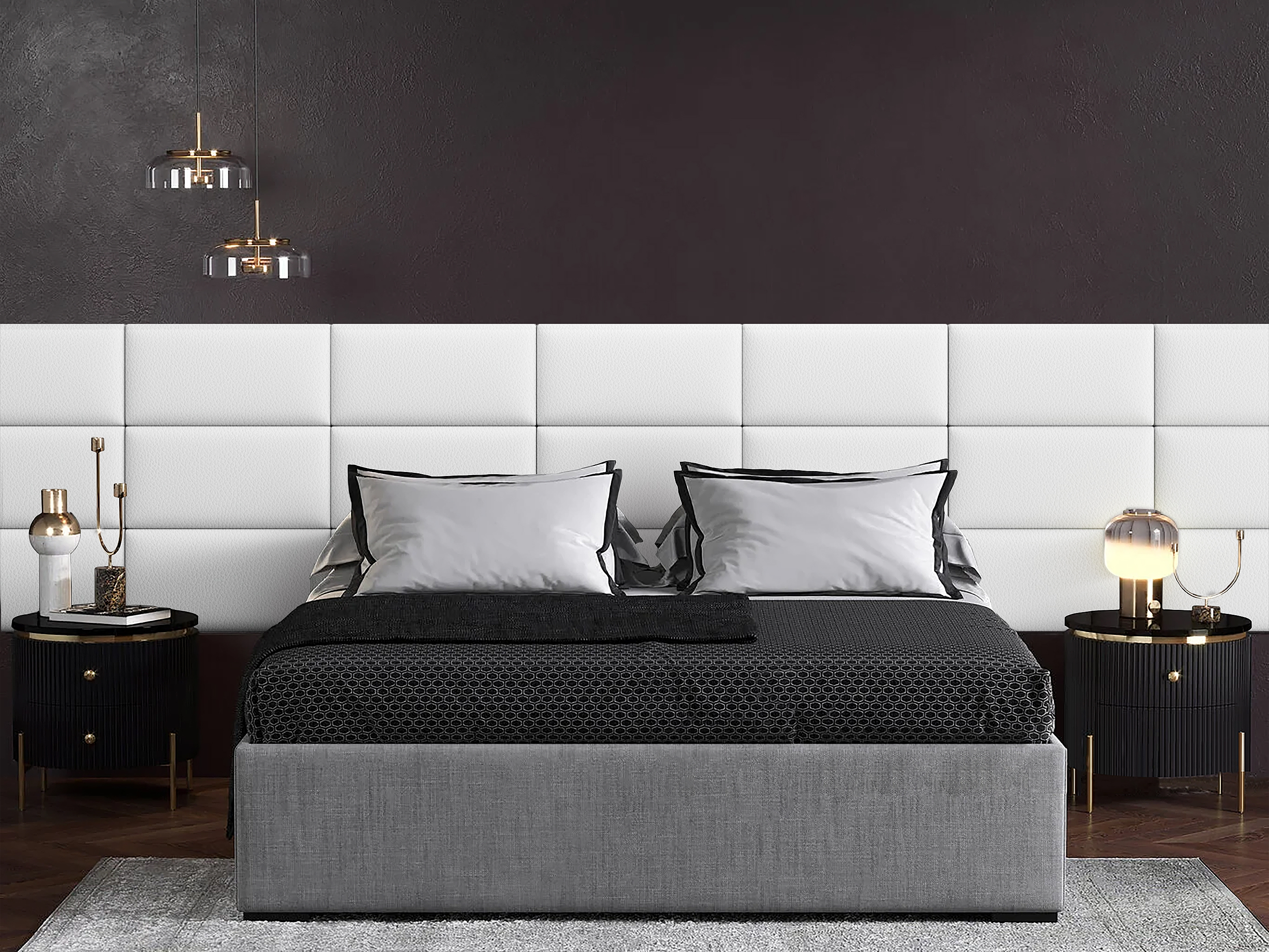 

Панель кровати Eco Leather White 30х60 см 4 шт., Белый