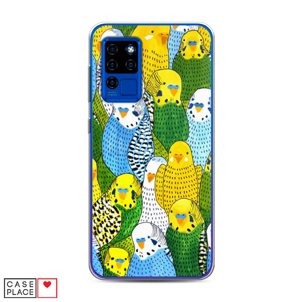 

Чехол Awog на Oukitel C21 / Оукитель C21 "Попугаи", Желтый;зеленый;голубой, 230350-1
