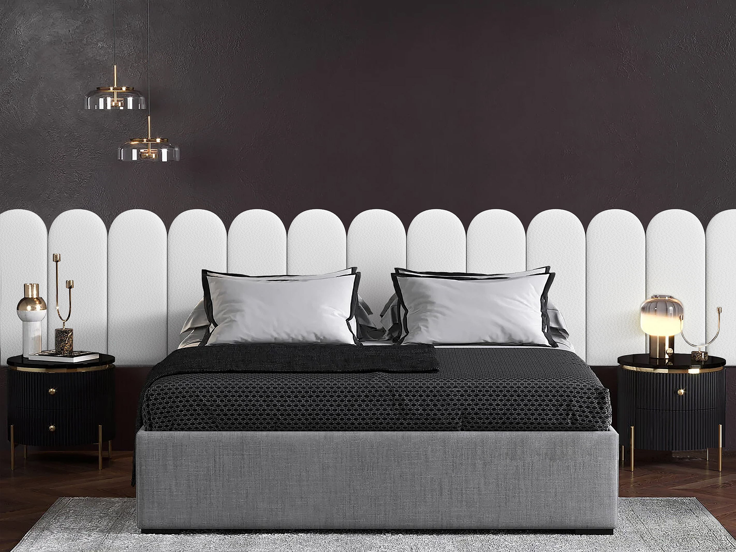 

Панель кровати Eco Leather White 30х60R см 4 шт., Белый