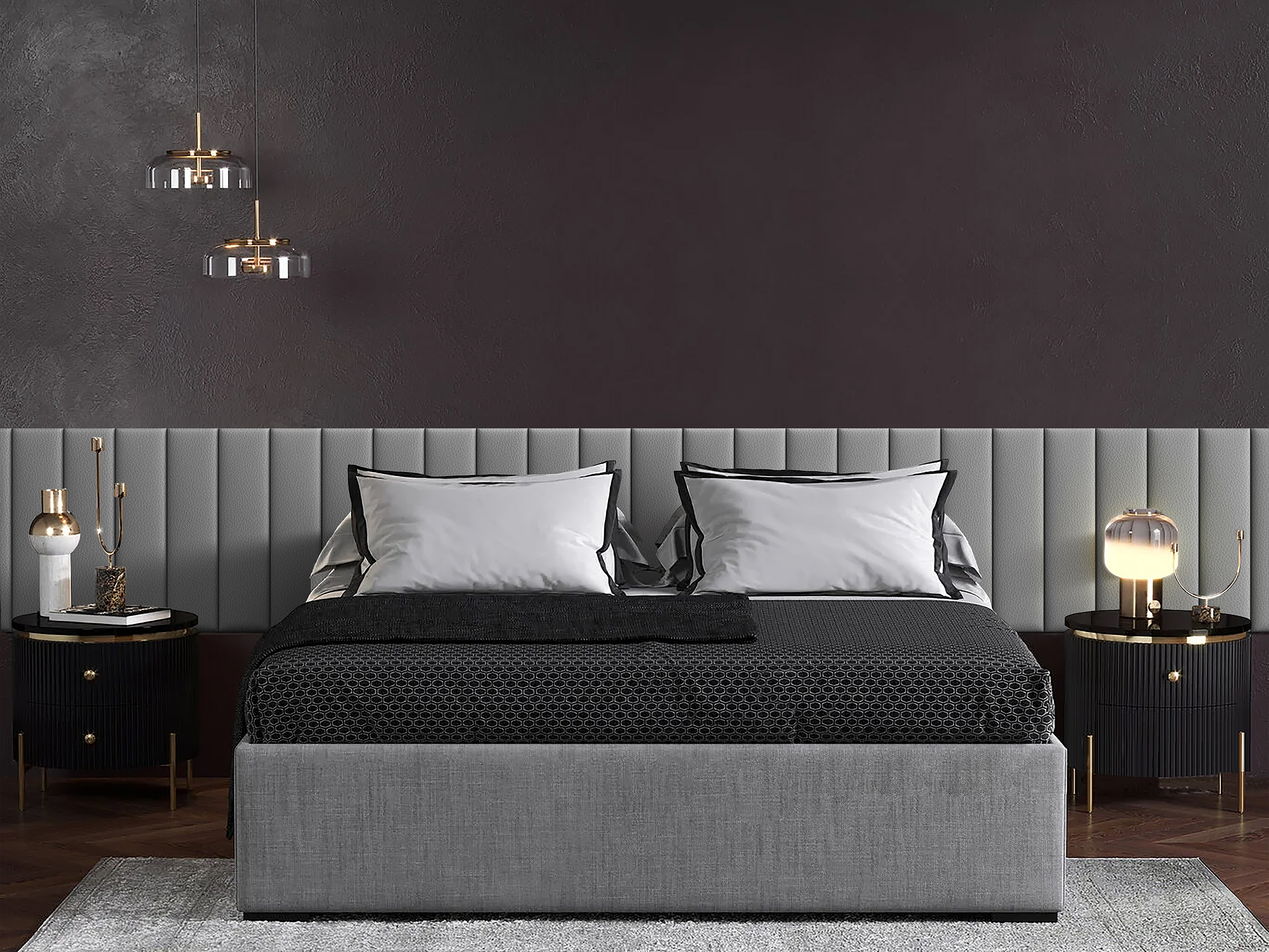 фото Панель кровати eco leather grey 15х60 см 2 шт. tartilla