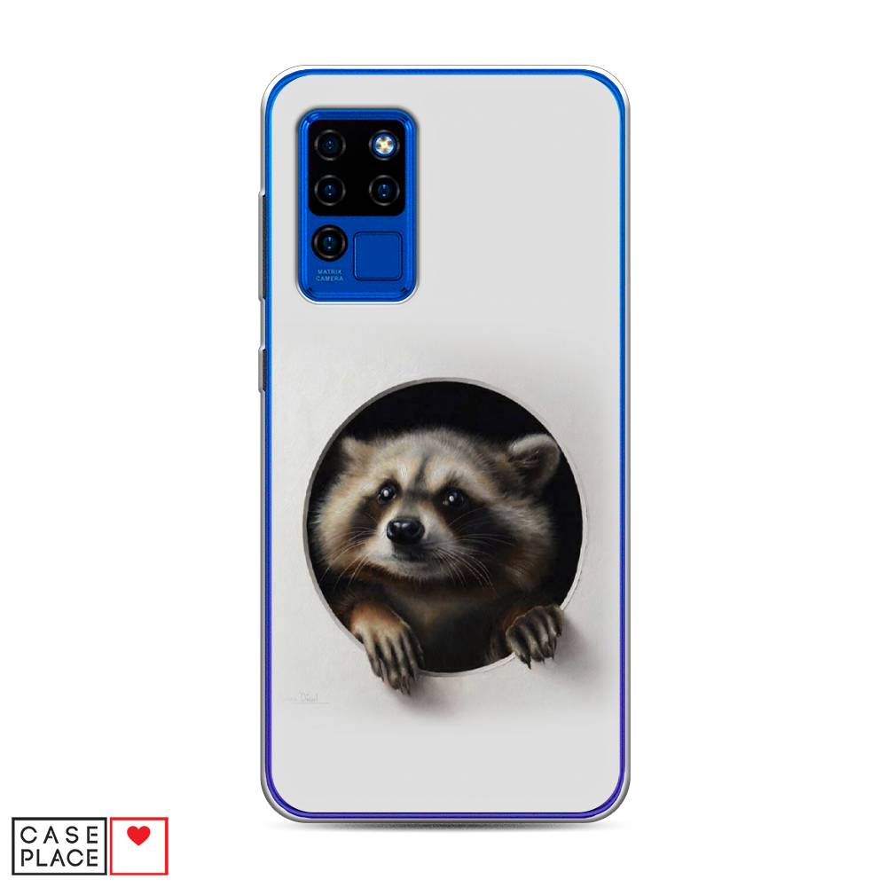 

Чехол Awog на Oukitel C21 / Оукитель C21 "Любопытный енот", Коричневый;черный;белый, 230350-1