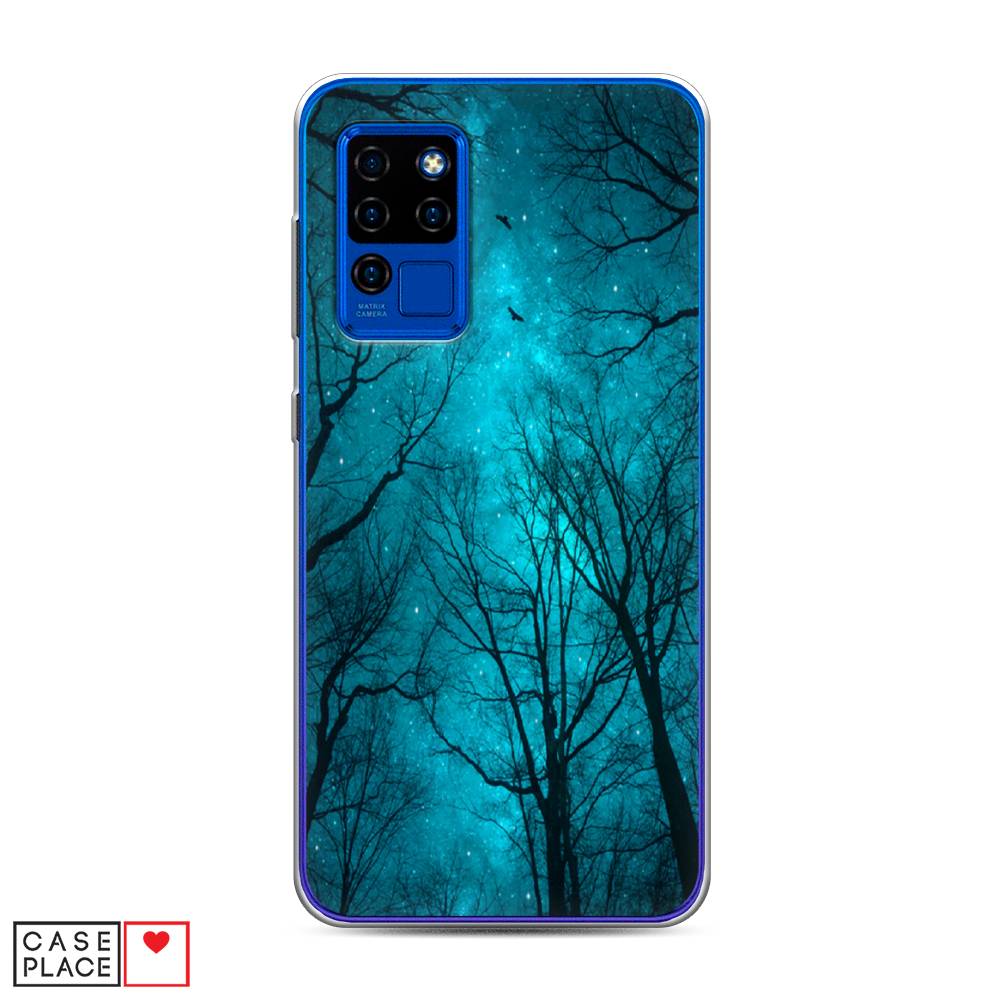 

Чехол Awog на Oukitel C21 / Оукитель C21 "Сказочный лес", Черный;голубой, 230350-4