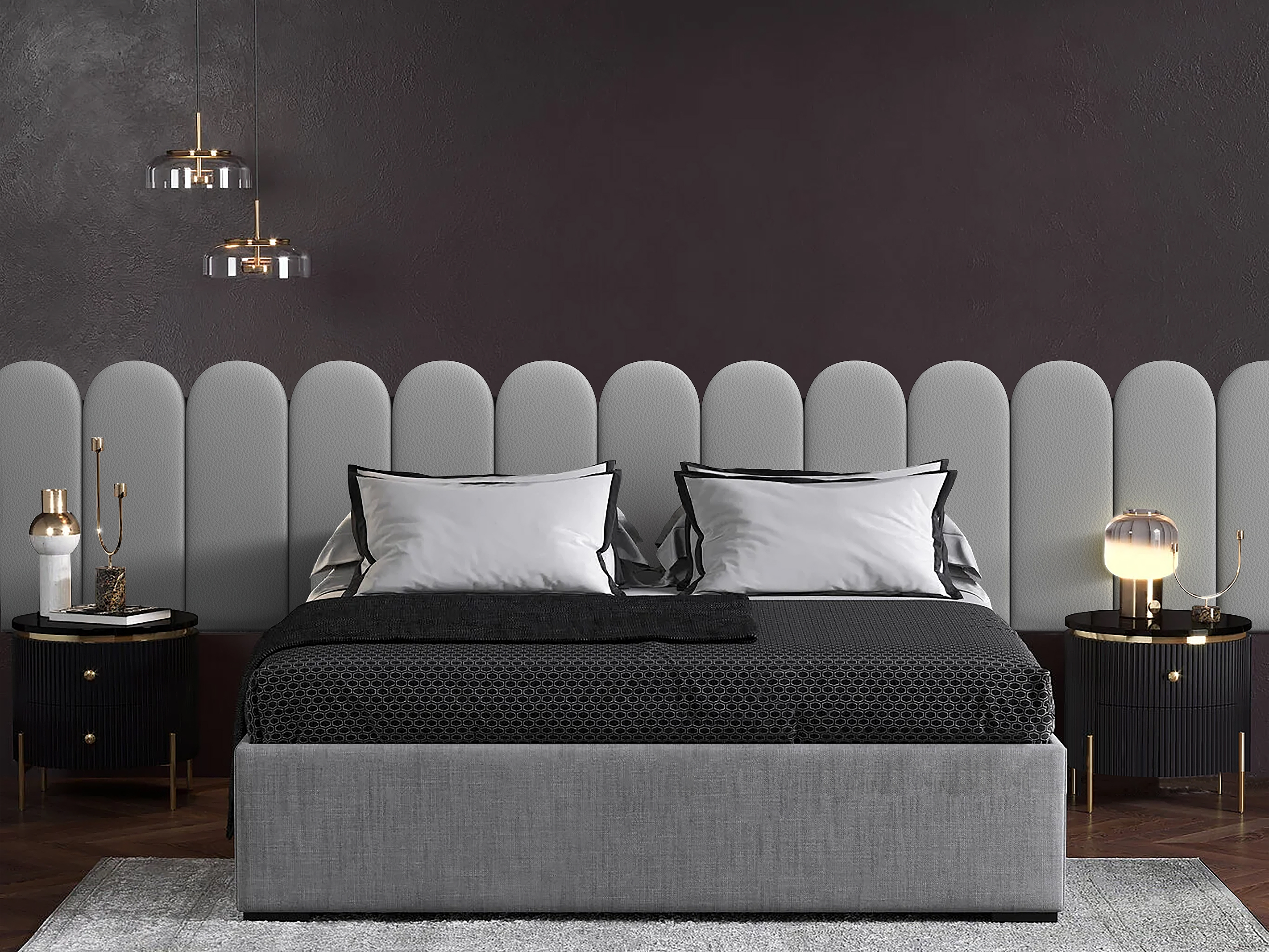 

Панель кровати Eco Leather Grey 30х60R см 2 шт., Серый