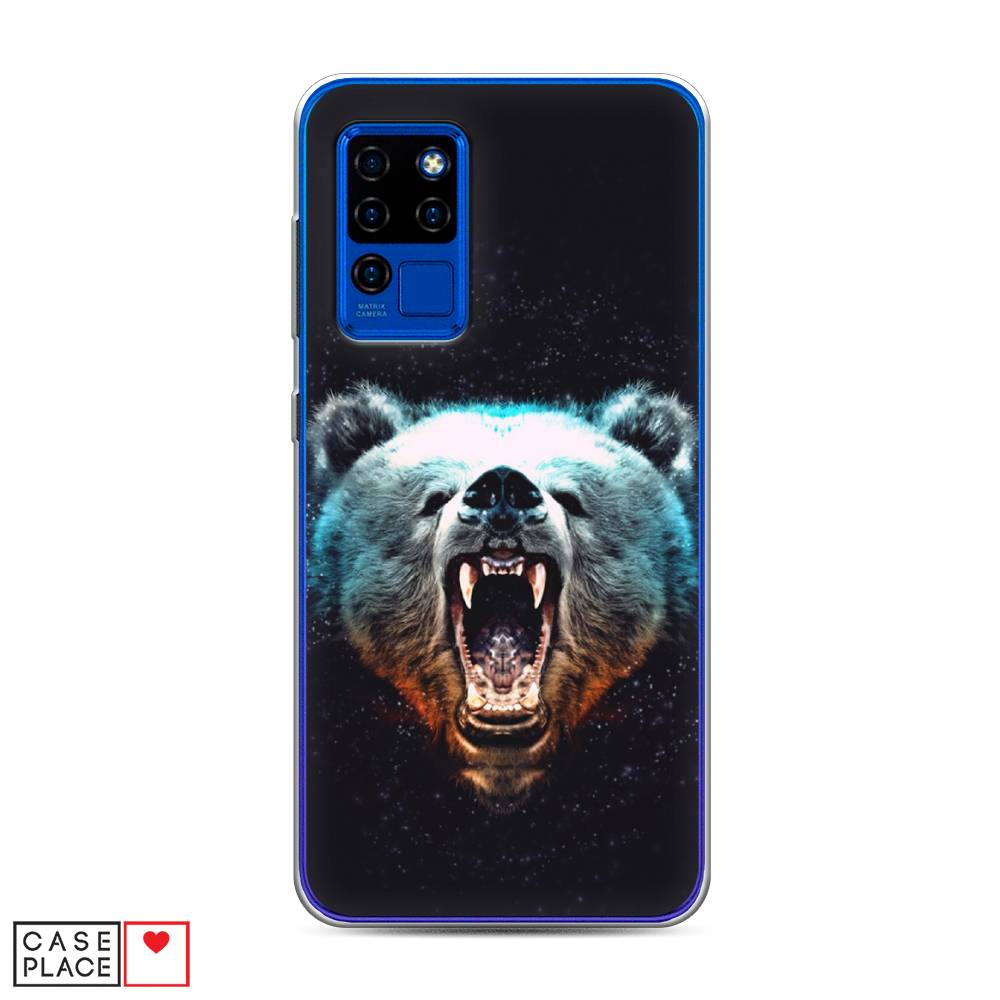 

Чехол Awog на Oukitel C21 / Оукитель C21 "Медведь", Коричневый;голубой;черный, 230350-2