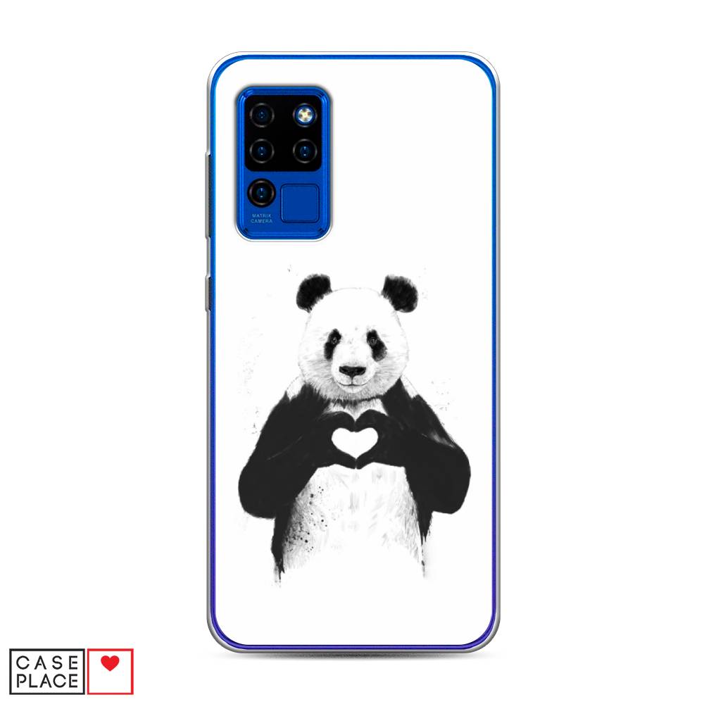

Чехол Awog на Oukitel C21 / Оукитель C21 "Панда love", Серебристый, 230350-10