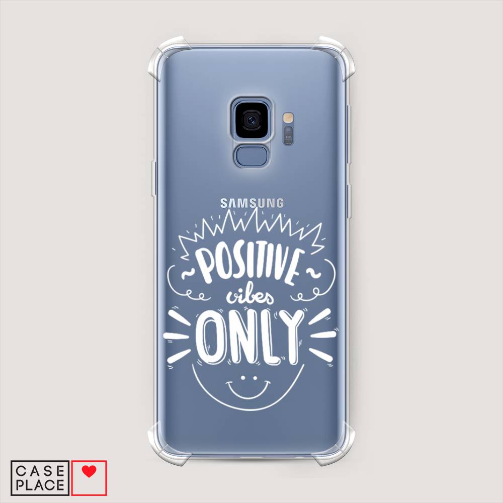 

Чехол Awog на Samsung Galaxy S9 "Positive vibes only графика", Белый, 25751-1