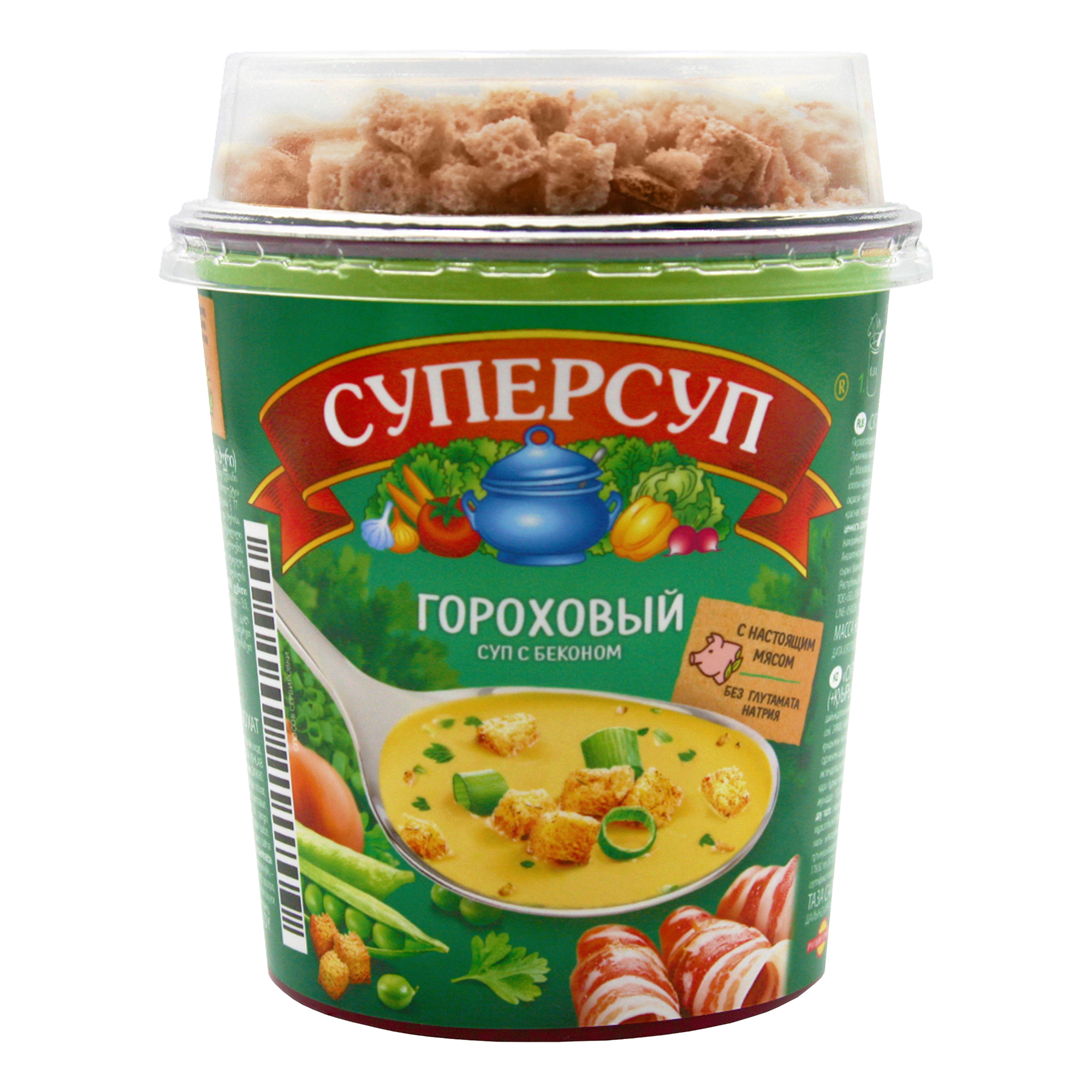 Суп Суперсуп Гороховый с беконом и гренками быстрого приготовления 45 г