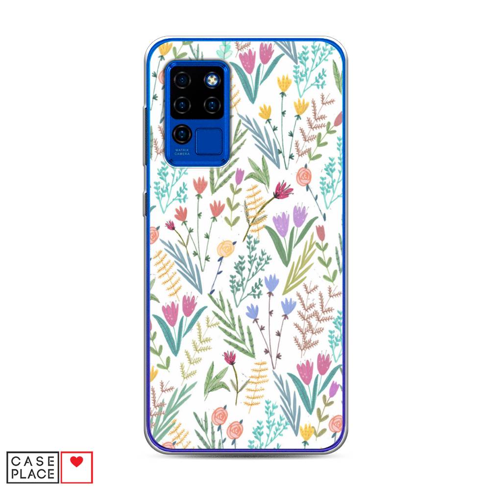 

Чехол Awog на Oukitel C21 / Оукитель C21 "Полевые цветы рисунок", Белый;зеленый, 230350-8
