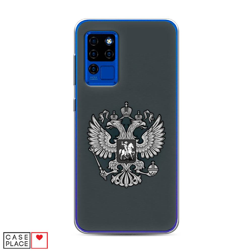 

Чехол Awog на Oukitel C21 / Оукитель C21 "Герб России серый", 230350-5