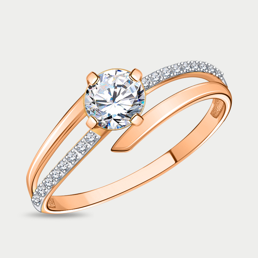 Кольцо помолвочное из золота с фианитом 19 GOLD CENTER 10467