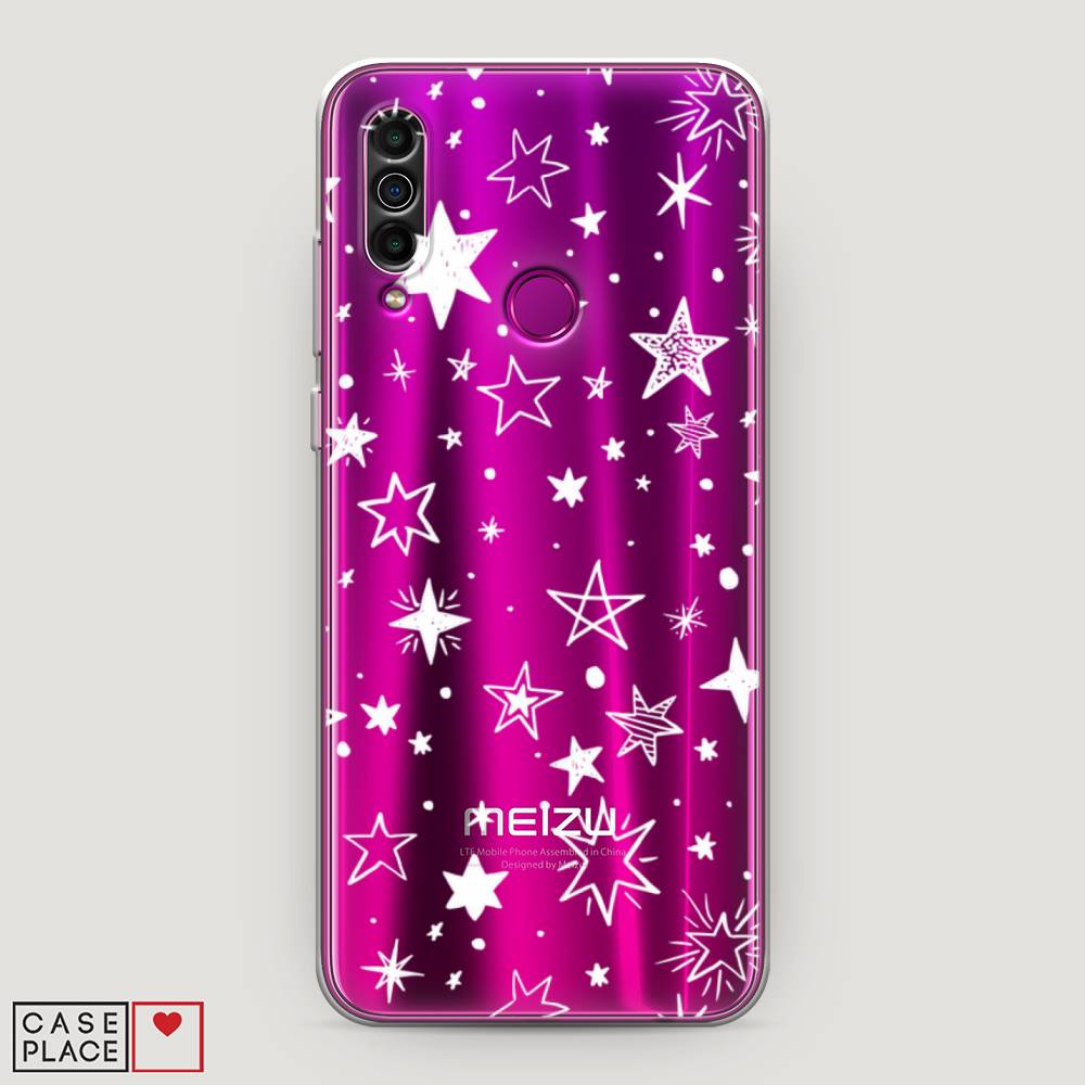 

Чехол Awog на Meizu M10 "Звездочки графика белая", Прозрачный;белый, 73850-7