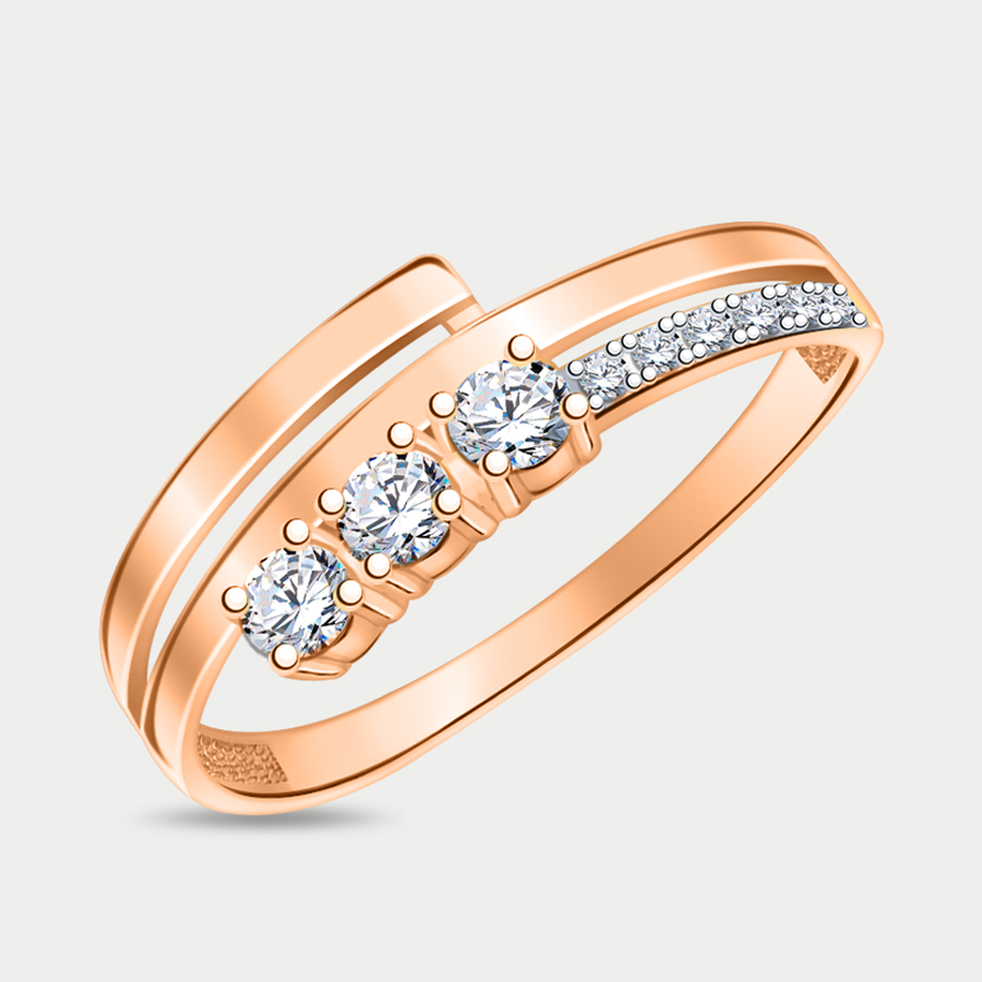 Кольцо из золота с фианитом 18 GOLD CENTER 10916