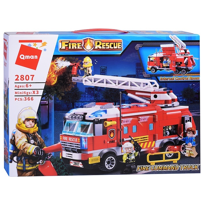 Конструктор Qman Пожарная команда, 366 деталей конструктор lego juniors чемоданчик пожарная команда 10740