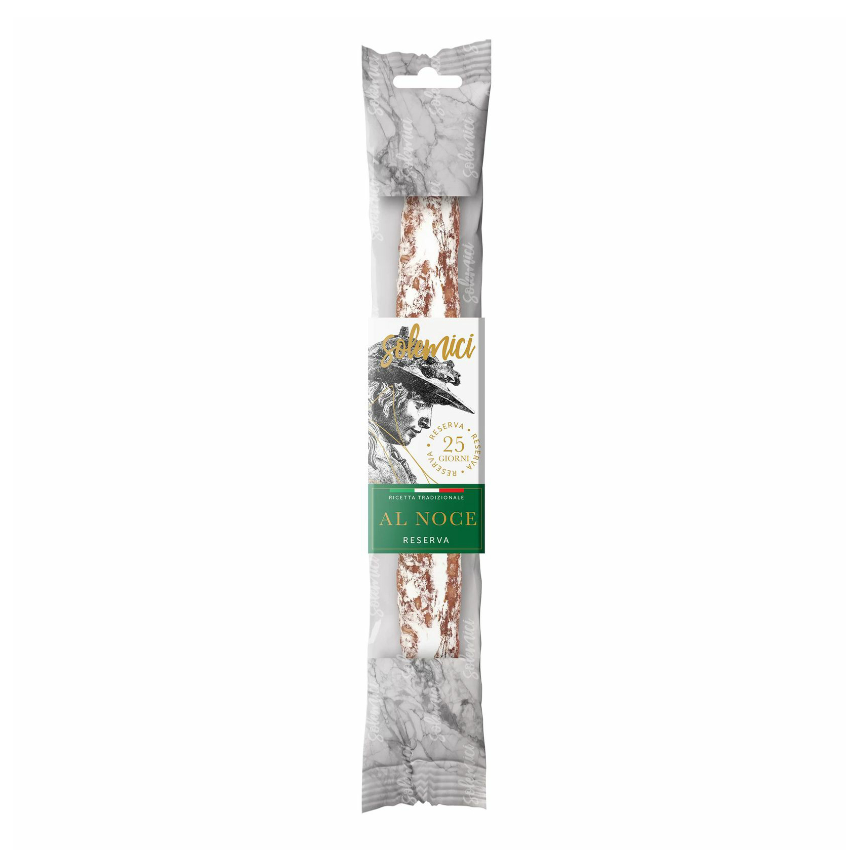 

Колбаса сыровяленая Solemici Salame Al Noce полусухая с орехами