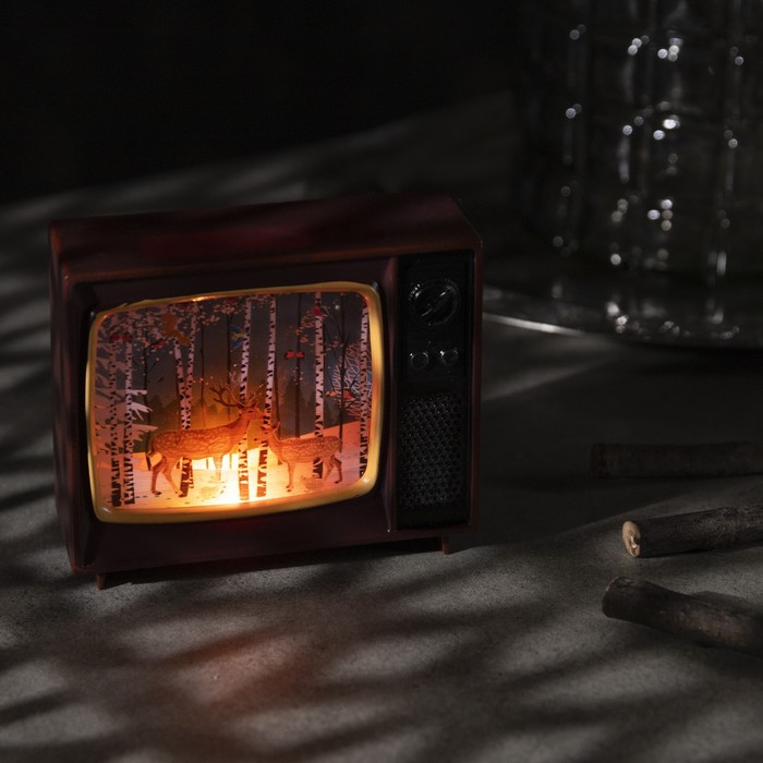 

Светодиодная фигура «Телевизор с оленями» 10  8  4 см, свечение мульти (RGB)