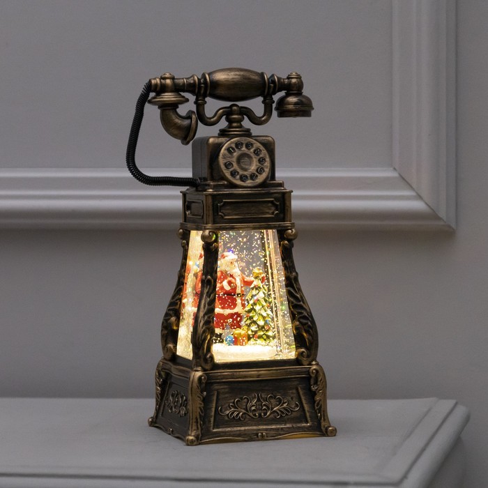 Светодиодная фигура «Телефон с Дедом Морозом» 13 ? 26 ? 11 см, USB, свечение тёплое белое
