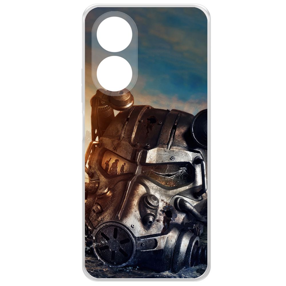 

Чехол-накладка Krutoff Clear Case Фоллаут (Fallout) - Шлем Т-60 для Oppo A58 4G, Прозрачный