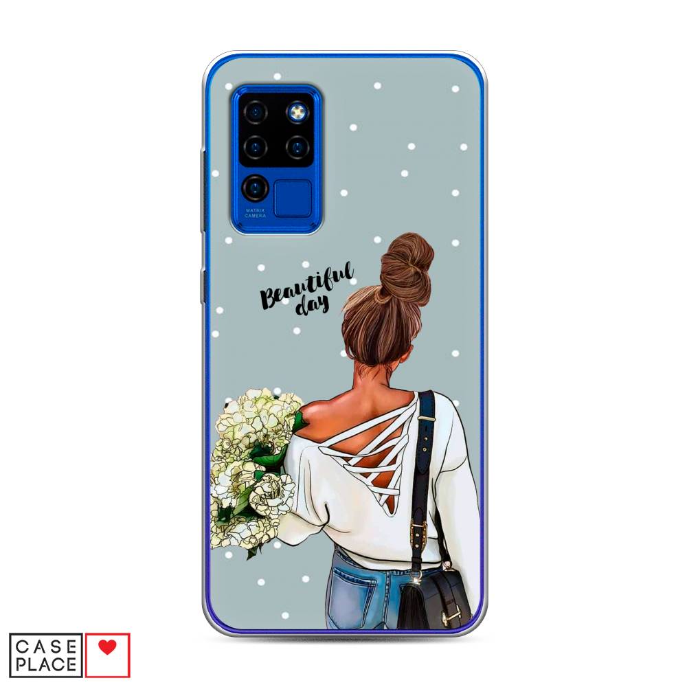 

Чехол Awog на Oukitel C21 / Оукитель C21 "Beautiful day", Голубой;коричневый;бежевый, 230350-6