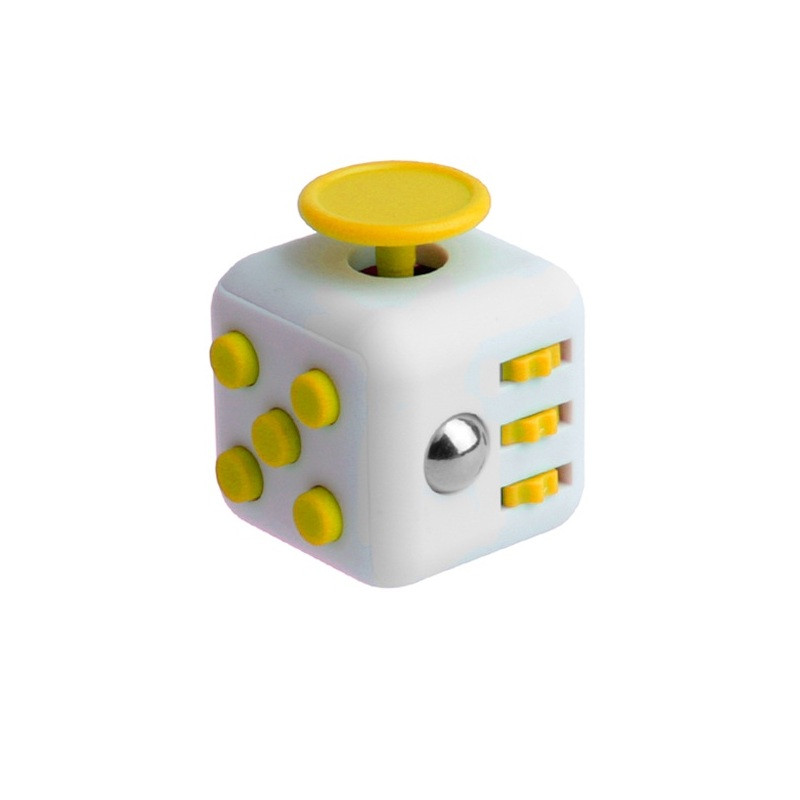 Игрушка антистресс Fidget Cube кубик, серо-желтый 12, 11020