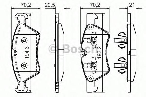 

Тормозные колодки Bosch передние дисковые 986494165, Колодки тормозные дисковые передние