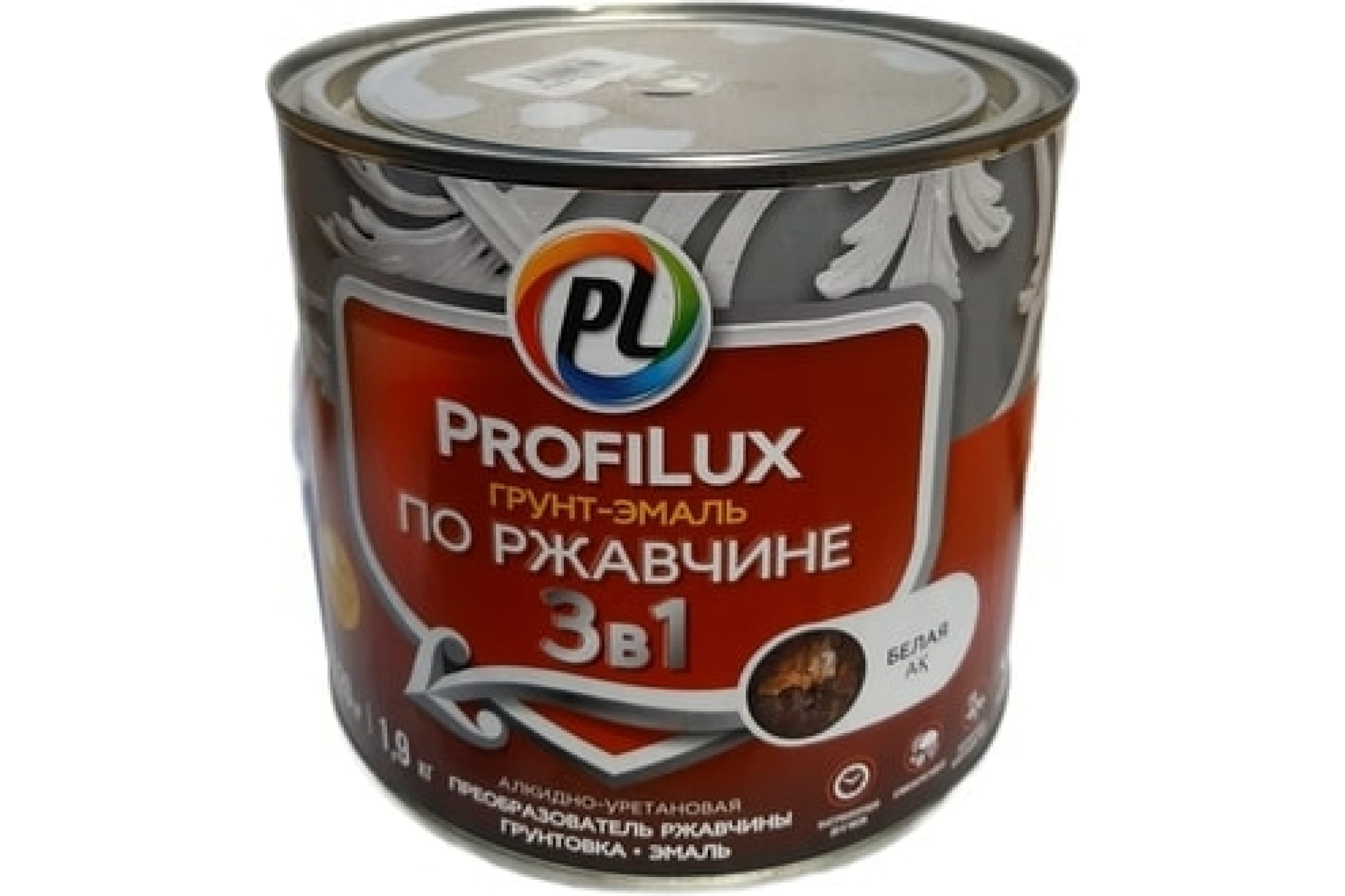 фото Profilux грунт эмаль по ржавчине 3в1 белая 1,9 кг н0000005007