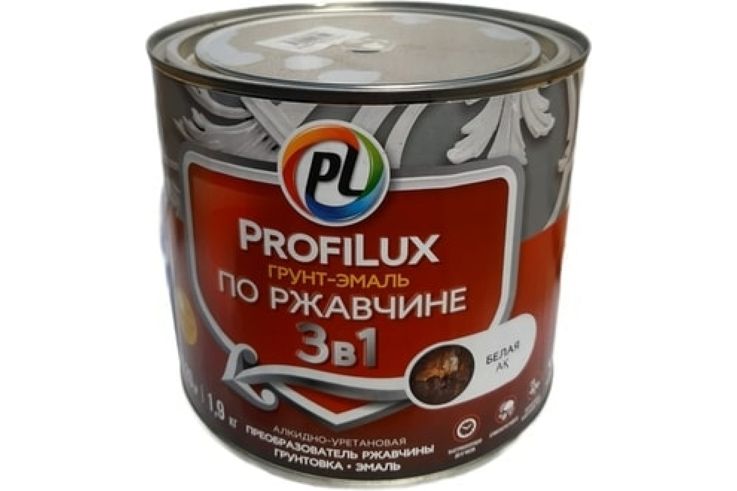 Profilux Грунт эмаль по ржавчине 3в1 Белая 1,9 кг Н0000005007