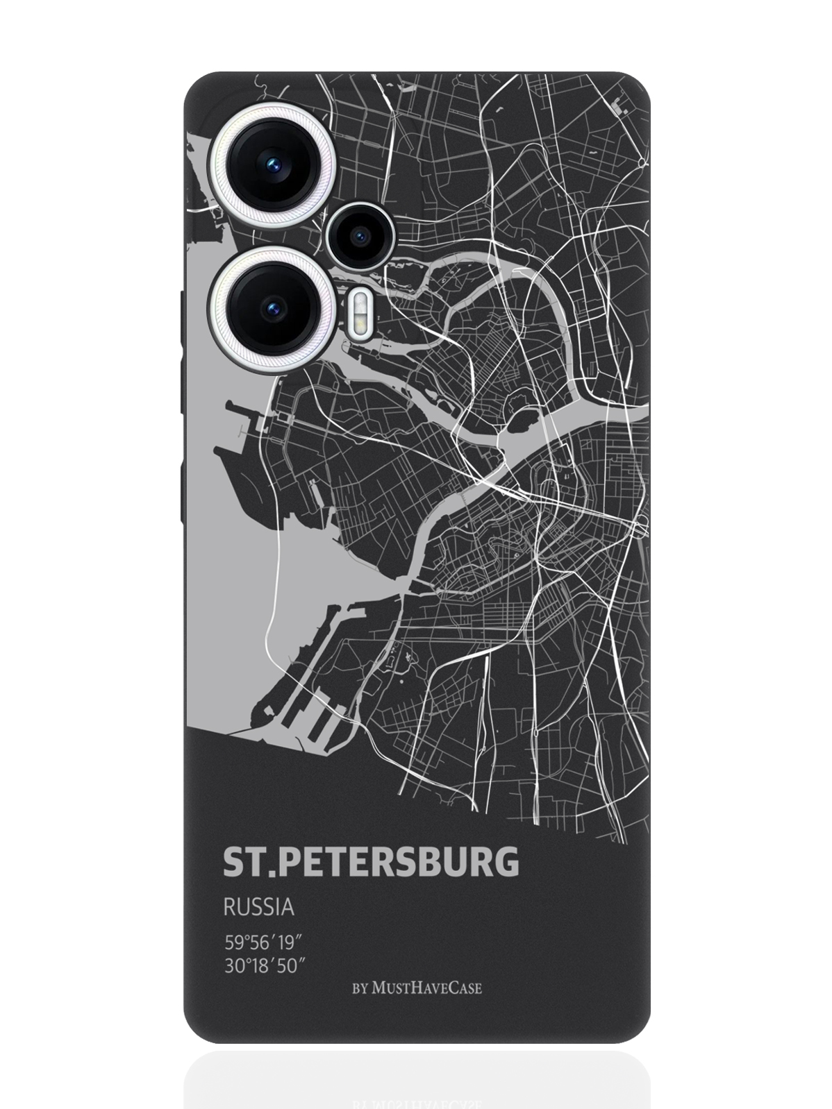

Чехол для смартфона Poco F5/Xioami Redmi Note 12 Turbo Карта Санкт-Петербурга черный, Серый;черный