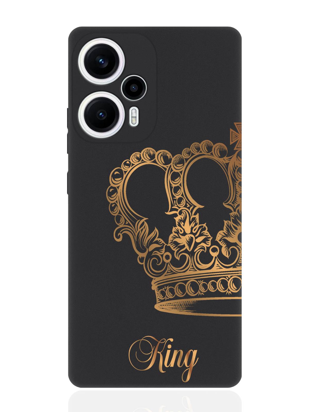 

Чехол для смартфона Poco F5/Xioami Redmi Note 12 Turbo Парный чехол корона King черный, Черный;золотой