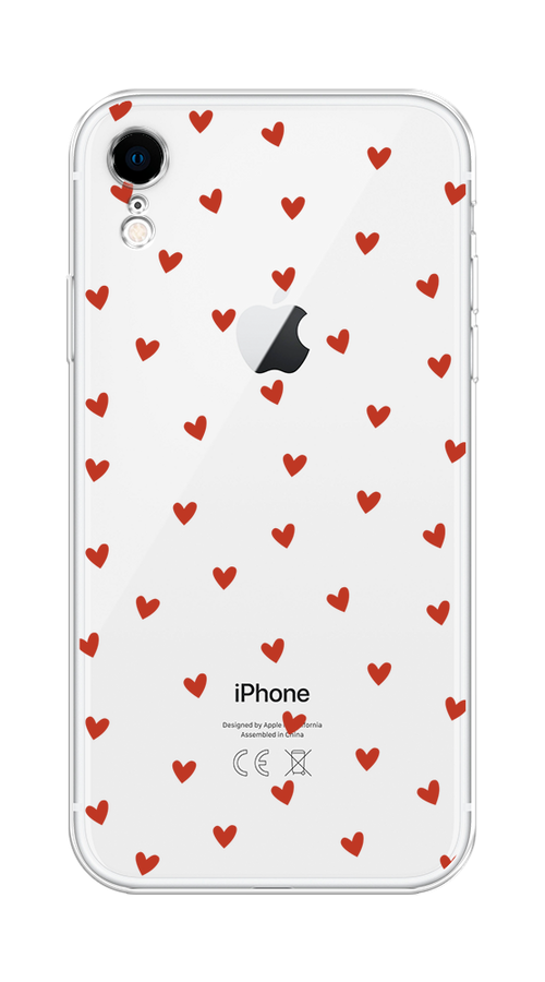 

Чехол Homey на Apple iPhone XR "Red hearts", Красный;прозрачный, 12050-1