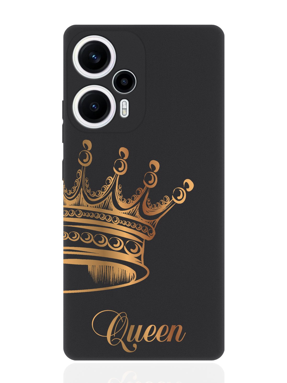 

Чехол для смартфона Poco F5/Xioami Redmi Note 12 Turbo Парный чехол корона Queen черный, Черный;золотой