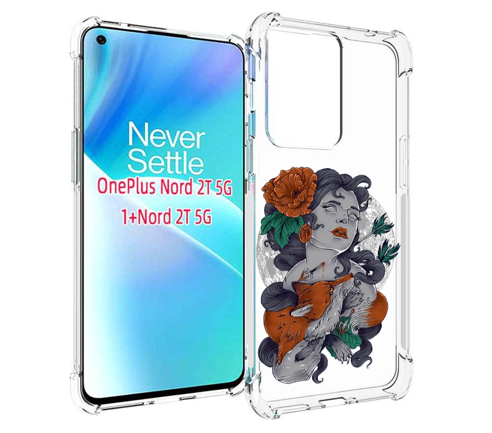 

Чехол MyPads темная девушка с лисой для OnePlus Nord 2T, Прозрачный, Tocco