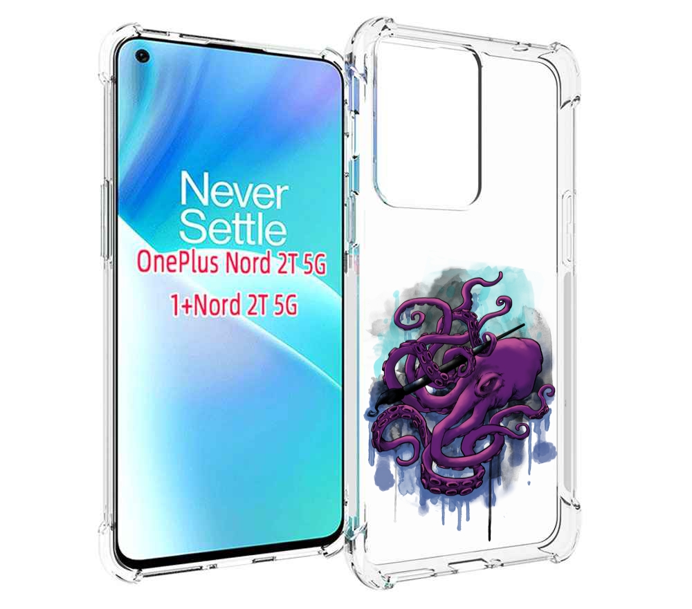 

Чехол MyPads фиолетовый осьминог для OnePlus Nord 2T, Прозрачный, Tocco