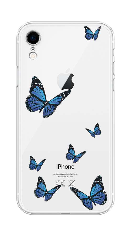 

Чехол Homey на Apple iPhone XR "Blue butterflies", Синий;черный, 12050-1