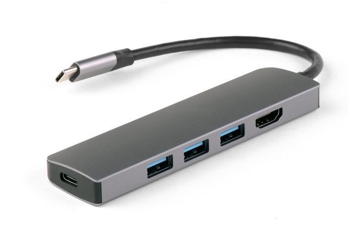 USB-концентратор IQFuture IQ-C5 Type-C USB Hub 5 в 1, USB-C PD, 3 порта USB 3.0, HDMI, каб