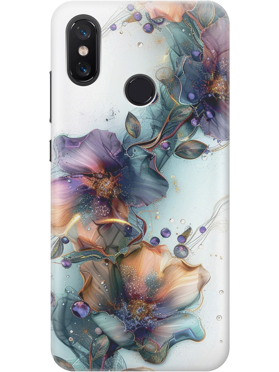 

Силиконовый чехол на Xiaomi Mi 8 с принтом "Мистические цветы", Прозрачный;белый;зеленый, 718409910