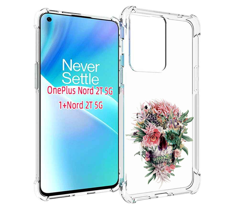 

Чехол MyPads череп из цветов для OnePlus Nord 2T, Прозрачный, Tocco