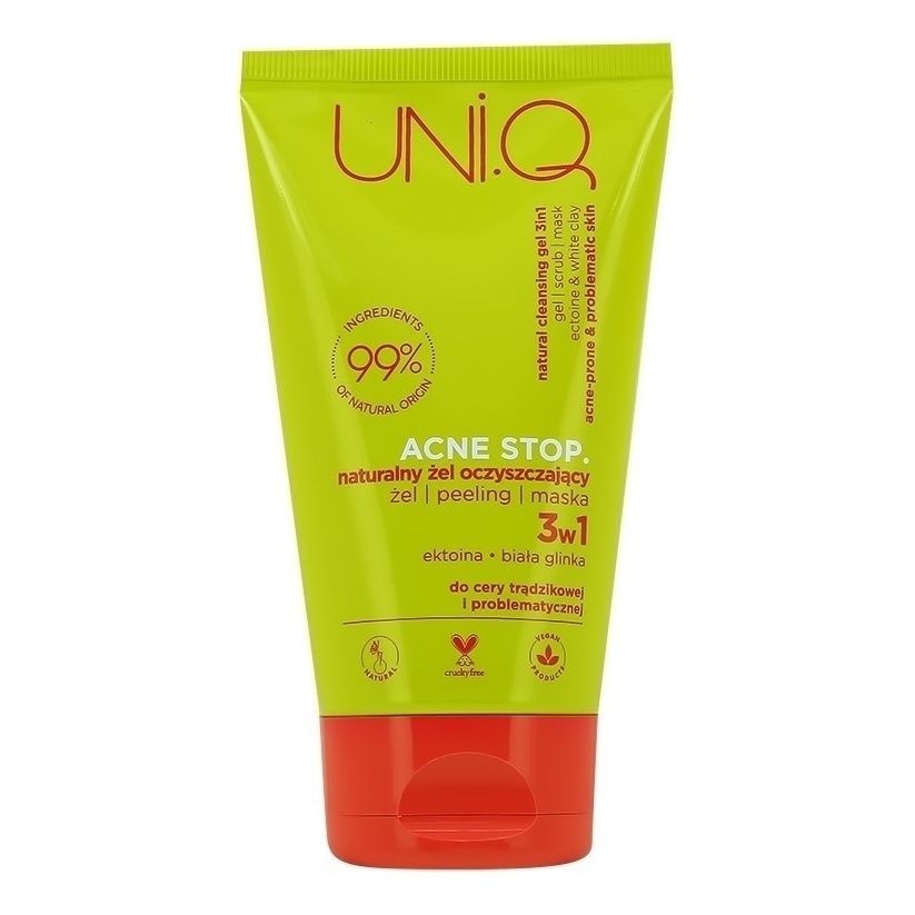 Гель для лица UniQ Acne Stop 3 в 1 для умывания с эктоином лактобионовой кислотой 150 мл 595₽