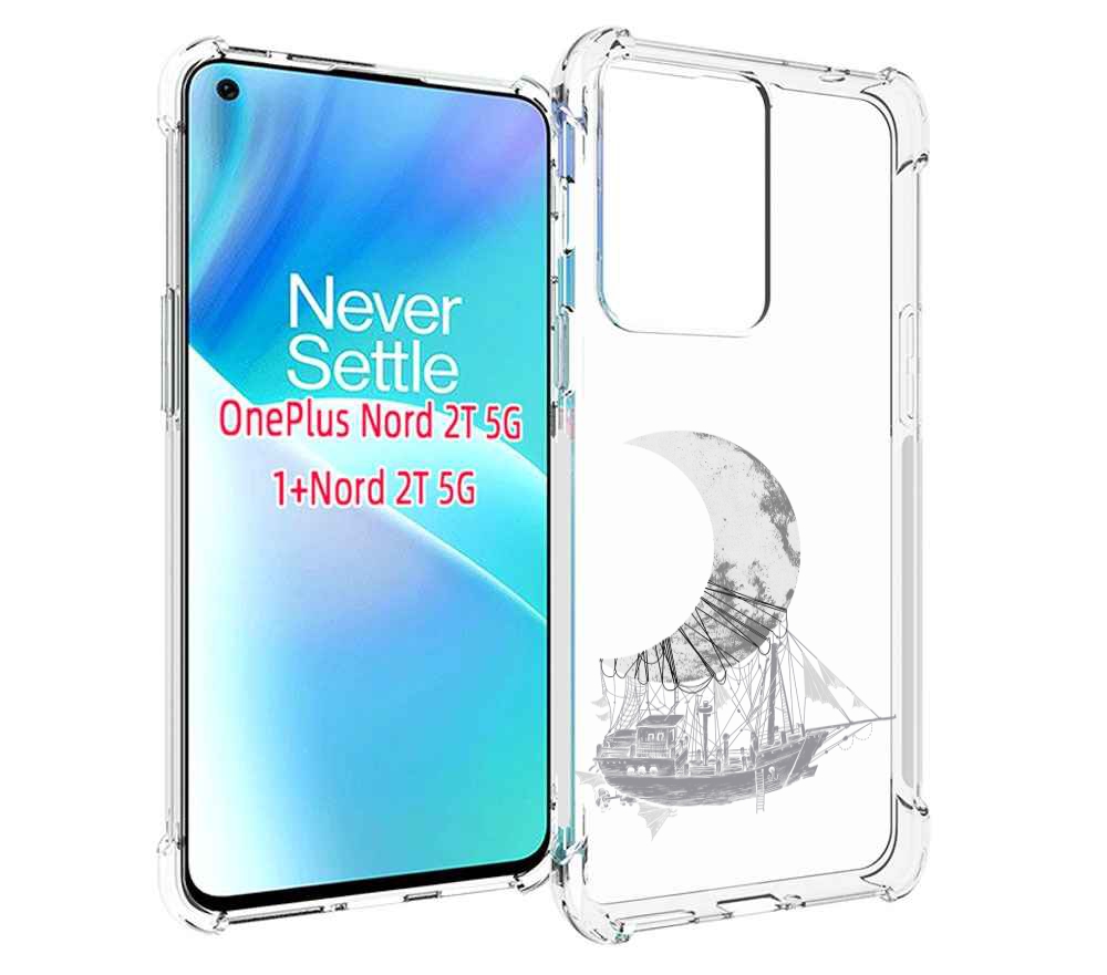 

Чехол MyPads черно белый корабль полумесяц для OnePlus Nord 2T, Прозрачный, Tocco