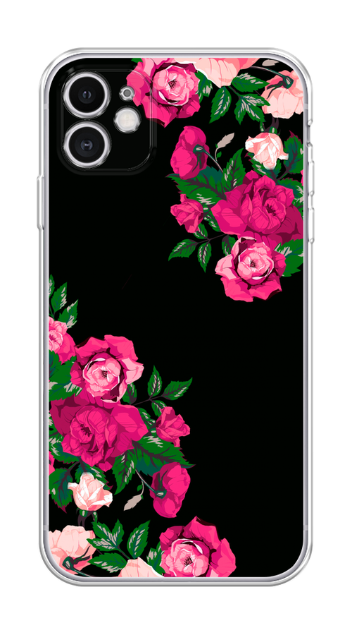 

Чехол Homey на Apple iPhone 11 "Розы фуксия", Черный;розовый;зеленый, 12150-1