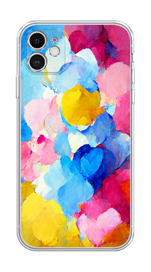 

Чехол Homey на Apple iPhone 11 "Яркие пятна", Синий;голубой;желтый;розовый, 12150-1
