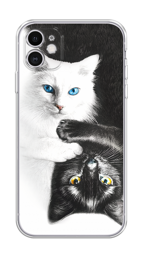

Чехол Homey на Apple iPhone 11 "Коты Инь-Янь", Черный;белый;голубой, 12150-1
