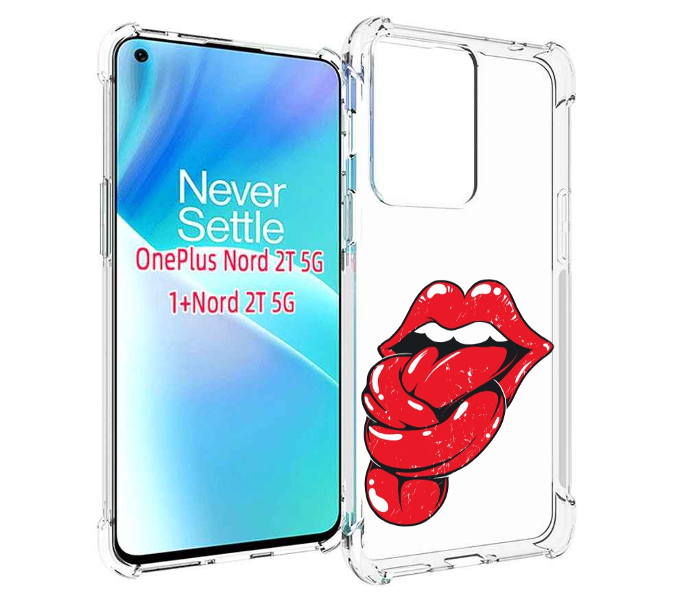 

Чехол MyPads яркие губы с языком для OnePlus Nord 2T, Прозрачный, Tocco