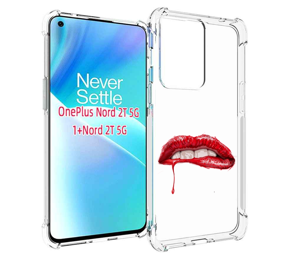 

Чехол MyPads яркие красные губы для OnePlus Nord 2T, Прозрачный, Tocco
